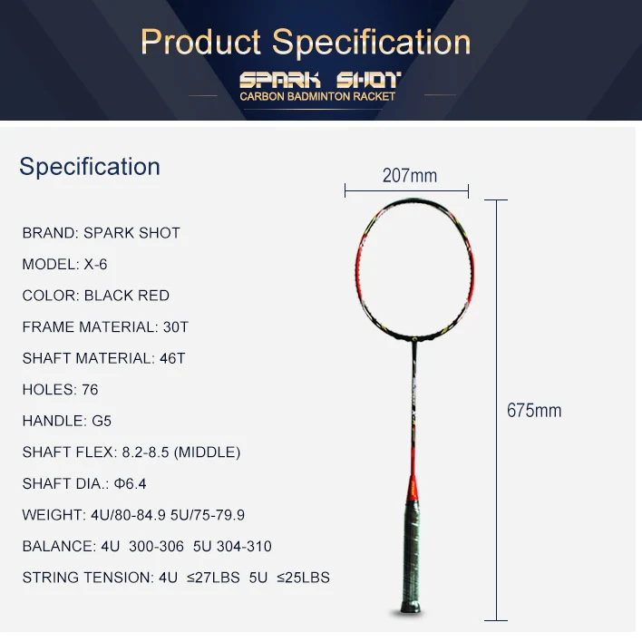 6,4 mm şaftlı yüksek modül karbon badminton raket: her salıncakta güç ve hassasiyet
