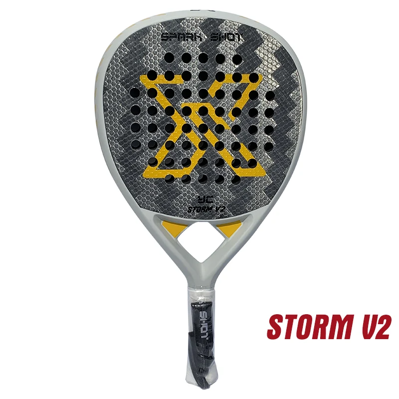 LUXURY 24K Şap Fiber Padel Raketler STORM V2